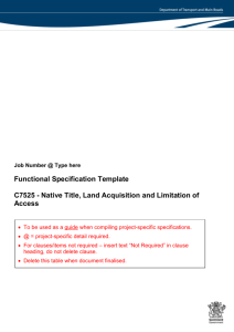 C7525 - Native Title, Land Acquisition and Limitation of Access