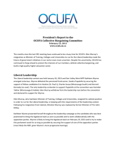 President`s Report to the OCUFA Collective Bargaining Committee