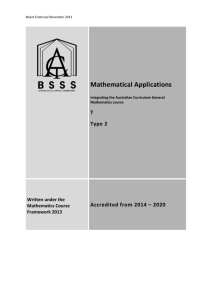 Mathematical Applications Integrating Australian Curriculum T