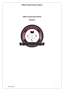 Clifton Pupil Premium Report - Clifton: A Community Arts School