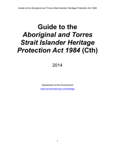 Guide to the Aboriginal and Torres Strait islander Heritage