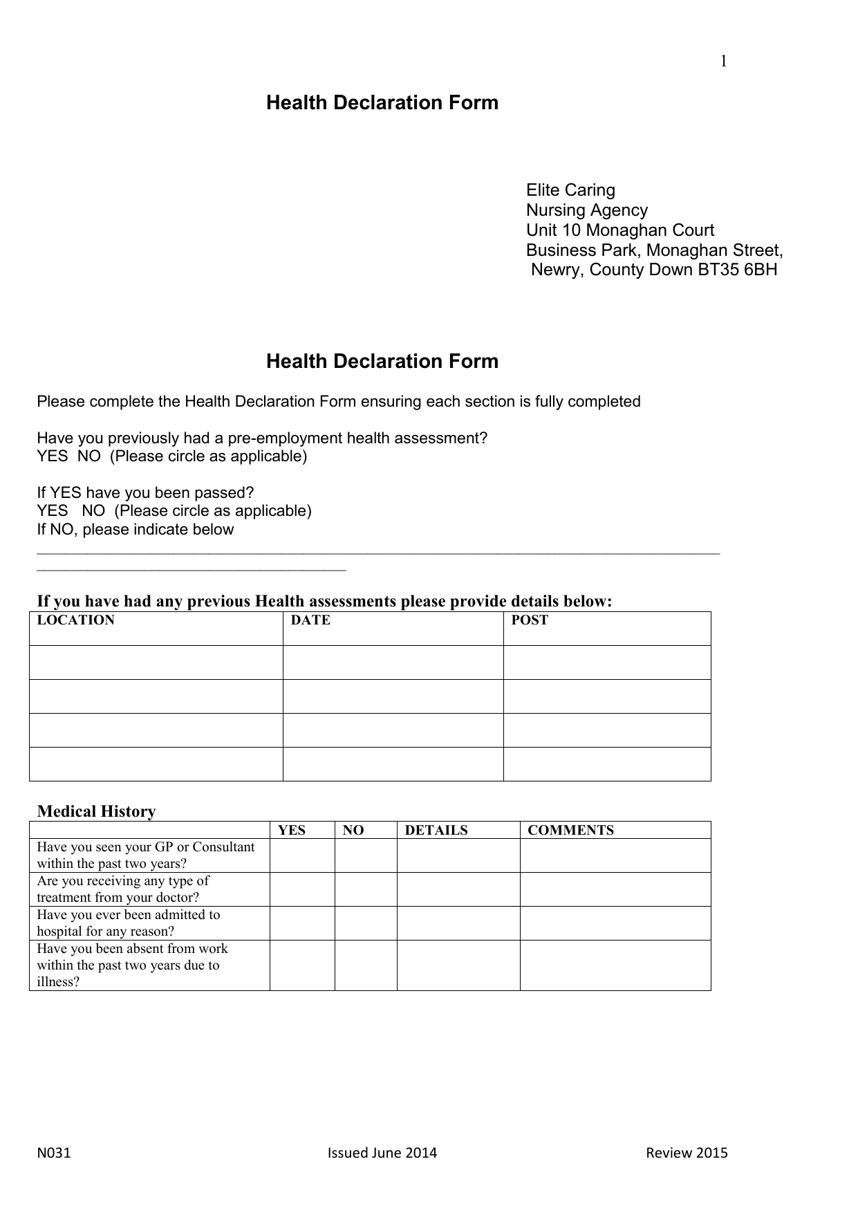 health-declaration-form