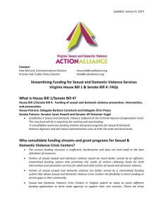 Streamlining Funding for Sexual and Domestic Violence