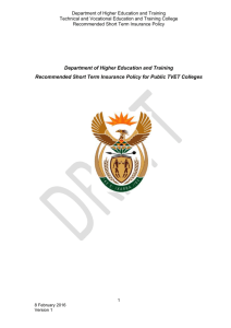 DHET Developed Short Term Insurance Policy for TVET Colleges