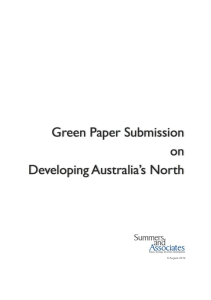 Green Paper on Developing Northern Australia 8 August 2014