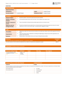 Opportunity Definition & Assessment Template