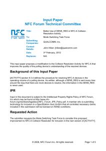 Qualcomm Input Paper on Better Use of SENS_RES