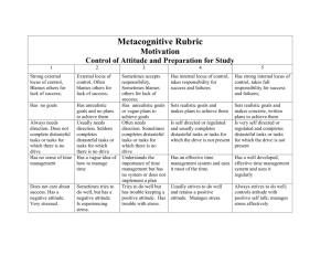 Metacognitive Rubrics for Assessing Student Learning Outcomes