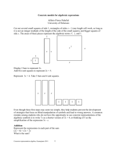 Concrete models for algebraic expressions