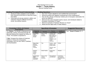 Grade 7 – Texas History - West Orange