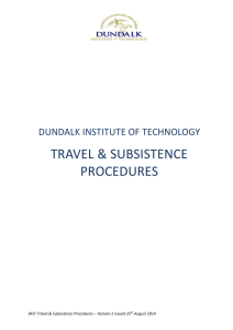 DkIT Travel and Subsistence Procedures 25th Aug 2014
