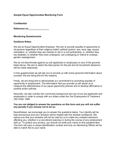 Equal opportunities monitoring form - sample
