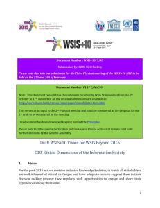 Document Number : WSIS+10/3/45 Submission by: ISOC, Civil