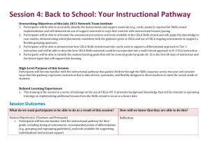 Session 4, Back to School – Understanding Your Instructional Pathway