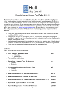 Financial Learner Support Fund Policy 2015-16
