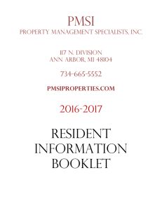 2016-2017 - Ann Arbor - Property Management Specialists, Inc.