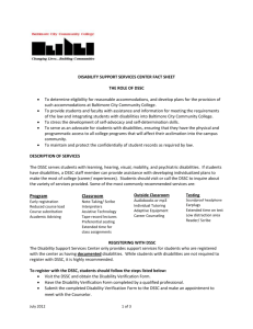 DSSC Faculty Fact Sheet - Baltimore City Community College