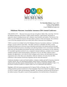 OMA Conference Press Release - Oklahoma Museums Association