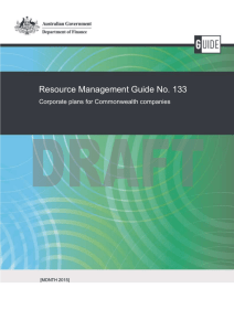 Draft RMG 133 Corporate Plans for Companies