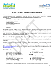 Broward Complete Streets Model Plan Framework