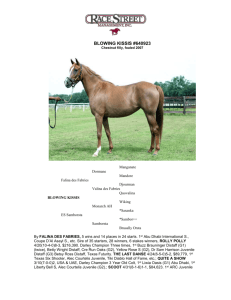 BLOWING KISSIS #640923 Chestnut filly, foaled 2007 Manganate