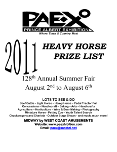 heavy horse prize list - Prince Albert Exhibition Association