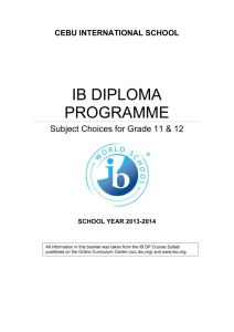 IB DIPLOMA PROGRAMME - Cebu International School