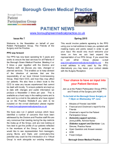 PPG Spring 2015 newsletter - Borough Green Medical Practice
