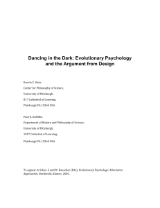 Dancing in the Dark: Evolutionary Psychology and the Argument