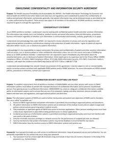 emhs/emmc confidentiality and information security agreement