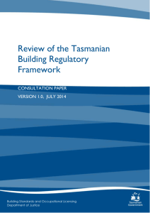 Review of the Tasmanian Building Regulatory Framework