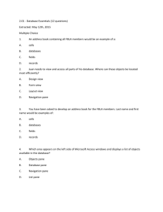 2.01 - Database Essentials (12 questions) Extracted: May 12th, 2015