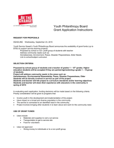 Youth Philanthropy Board Grant Application Instructions REQUEST
