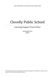 Learning Support Policy - Clovelly Public School