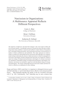 Narcissism in organizations: A multisource appraisal reflects different
