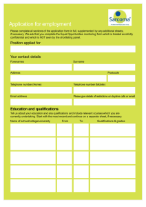 Sarcoma UK Application Form