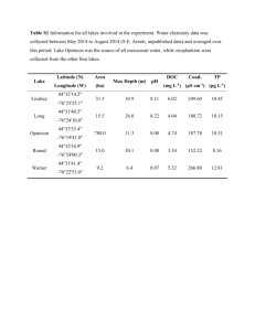 Table S1 Information for all lakes involved in the experiment. Water