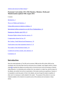 Protestant Cork decline 1911-1926 Murders, Mistakes, Myths,and