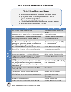 list of tiered attendance interventions