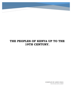 the peoples of kenya up to the 19th century.