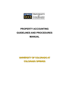property accounting - University of Colorado Colorado Springs