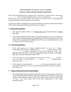 Visiting Scholar/Researcher Agreement Form