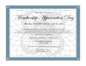 More info – Membership Appreciation Day 11/4/12