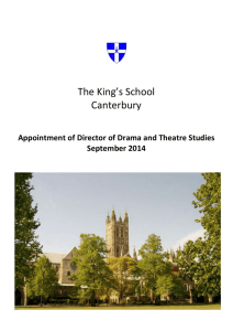 Appointment of Director of Drama and Theatre Studies