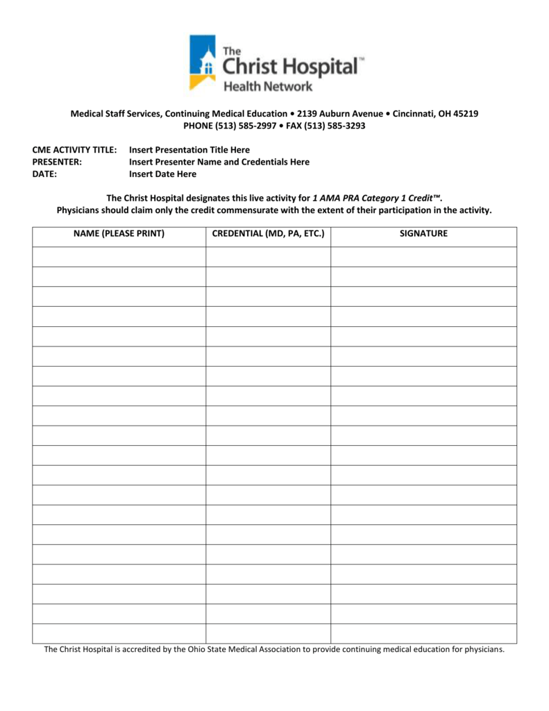 medical cme letter login In Sign CME Sheet Template