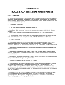 Specifications for Reflect-O-Ray ® EDS 4.0 GAS FIRED SYSTEMS