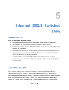 Ethernet Data Link Layer Standards