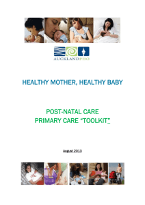 Post natal / Primary Care Toolkit