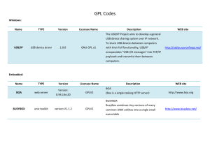 GPL Codes Windows: Name TYPE Version Licensee Name