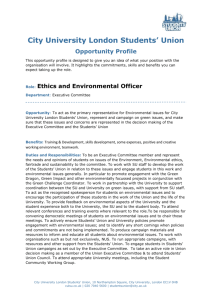 Ethics and Environmental Officer - City University London Students